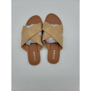 NEW! Shein Women's Overlap Open Toe Flat Slide San